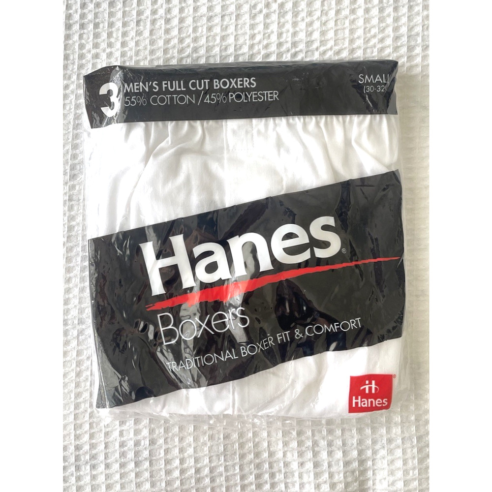 Vintage 1993 Hanes Boxer Shorts Small 2 Pack White Traditional New Open Package